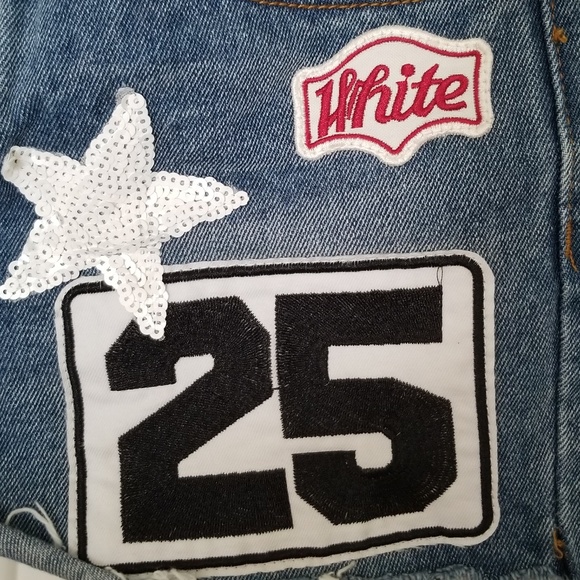 Signature Sequined Denim Mid Rise Short Shorts - Picture 4 of 4